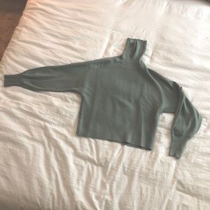 Sage green ribbed turtleneck - Size S